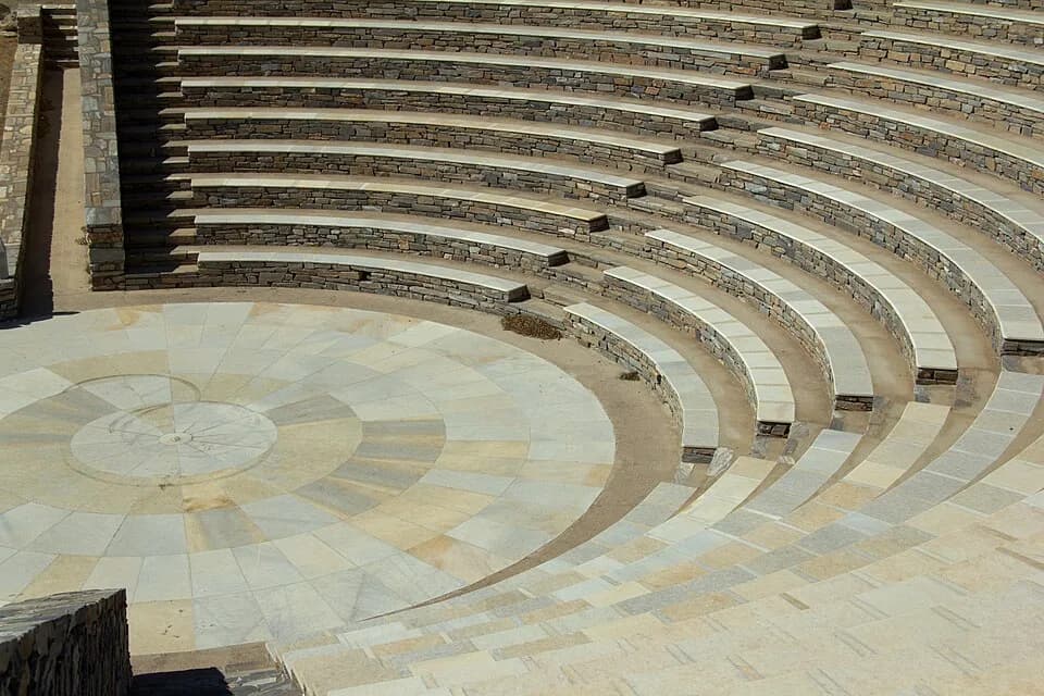 Odysseas Elytis - New Theatre "Odysseas Eylytis" over of the Chora of Ios island.