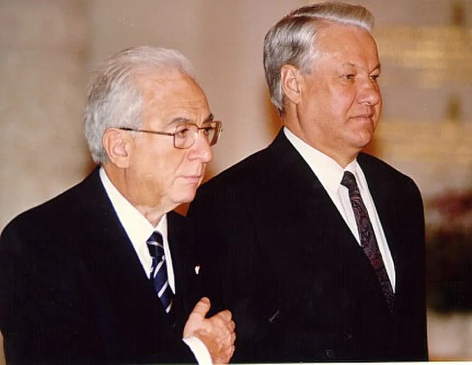 Francesco Cossiga - Francesco Cossiga and Boris Yeltsin. Marth 29, 1992