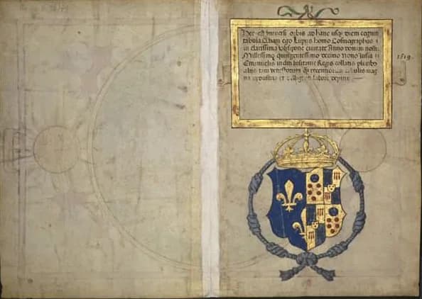 Catherine de' Medici - Miller Atlas 1519- Title page with the shield of Catherine of Medicis