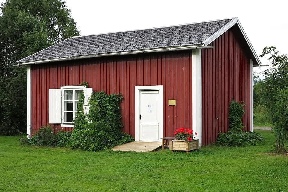 Eyvind Johnson - Nobel prize winner in literature 1974, Eyvind Johnson, was born here in this bakery house in Svartbjörnsbyn, Boden, Sweden. 29th July 1900.