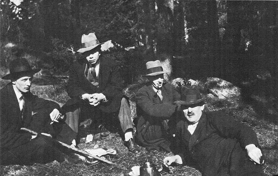 Eyvind Johnson - Rudolf Värnlund, Ivar Lo-Johansson, Eyvind Johnson och Gustaf Hedenvind-Eriksson.