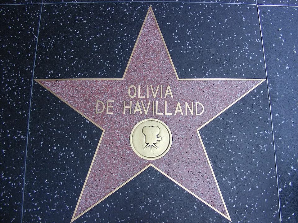 Olivia de Havilland - Olivia de Havilland's star on the Hollywood Walk of Fame at 6762 Hollywood Blvd.