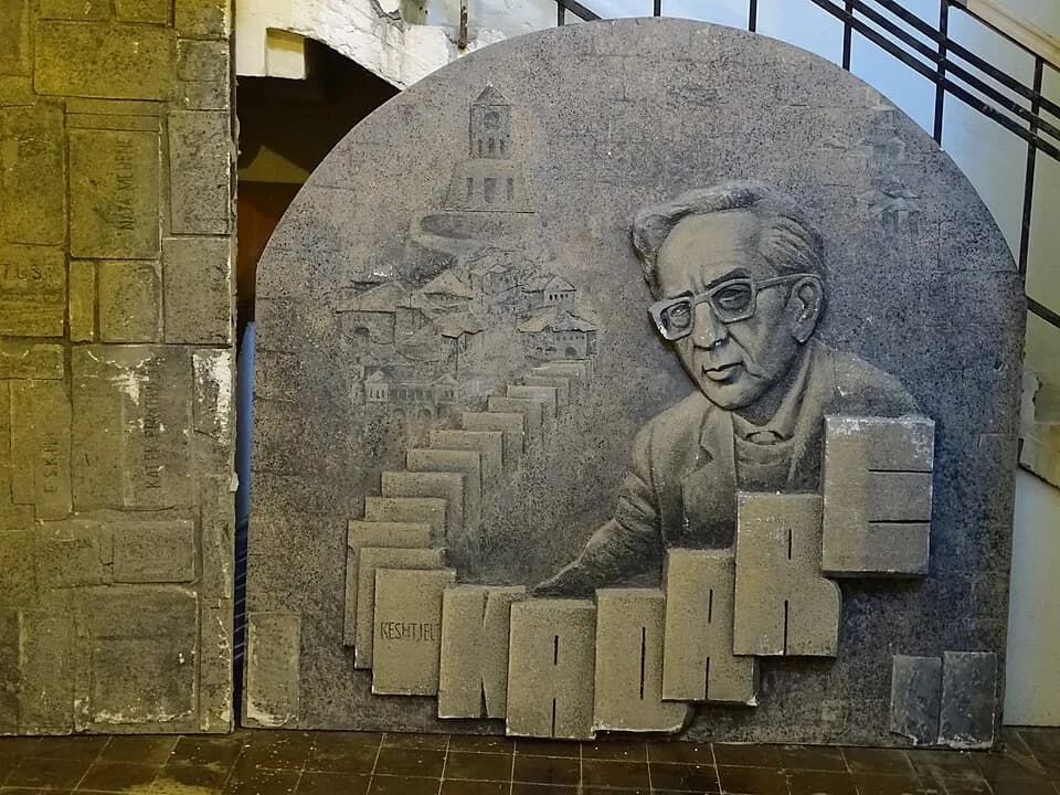 Ismail Kadare - Sculpted Frieze in Honor of Author Ismail Kadare - Gjirokastra Castle - Gjirokastra - Albania (41485616795).jpg