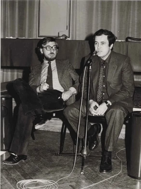 Bernardo Bertolucci - Bernardo Bertolucci con Adriano Aprà, ospite al Festival Incontri Cinematografici di Salsomaggiore Terme