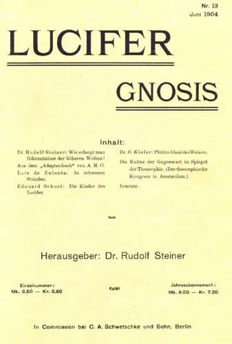 Rudolf Steiner - Cover of the magazine Lucifer-Gnosis from June 1904, published by Rudolf Steiner