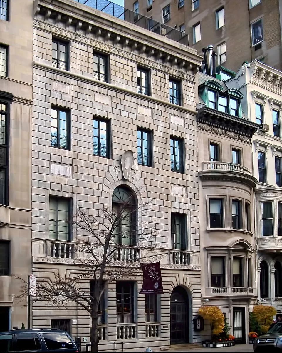 Rudolf Steiner - Looking northeast across East 79th Street at en:Rudolf Steiner school on a sunny midday