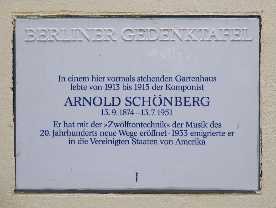 Arnold Schoenberg - Berliner Gedenktafel für Arnold Schönberg, Sembritzkistraße 33/33 a, Berlin-Steglitz