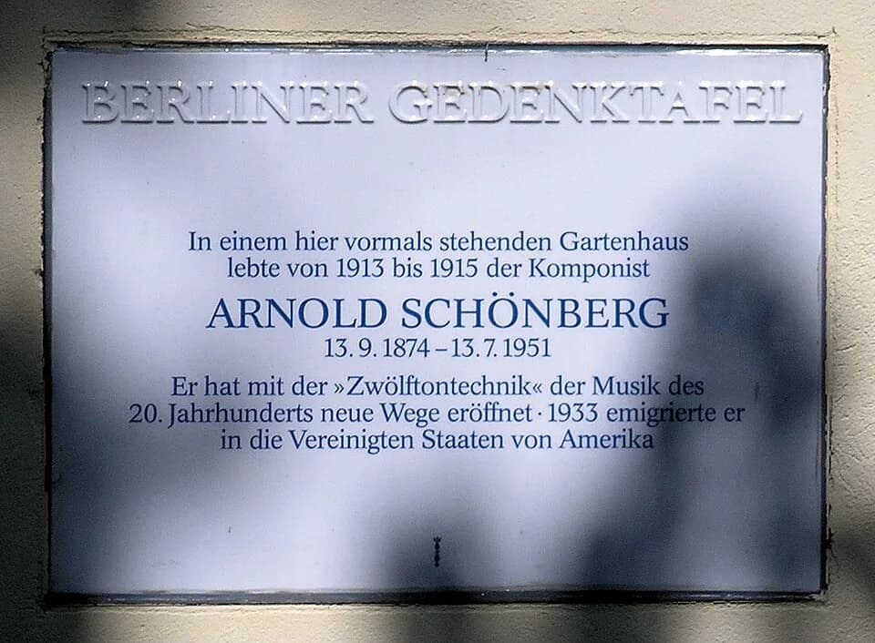 Arnold Schoenberg - Berlin memorial plaque, Arnold Schönberg, Sembritzkistraße 33, Berlin-Steglitz, Germany