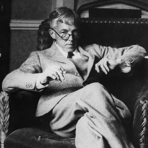 G.H. Hardy - Photographie von Godfrey Harold Hardy (1877-1947) in seiner Blütezeit.
"Um so sitzen zu können, muß man in einer Public School erzogen worden sein." [Public School = privates Internat].

