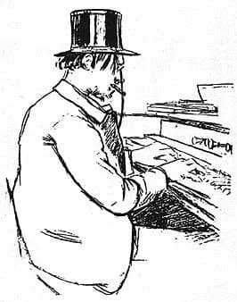 Erik Satie - Santiago Rusinol, Erik Satie tocando el armonium, created 1891