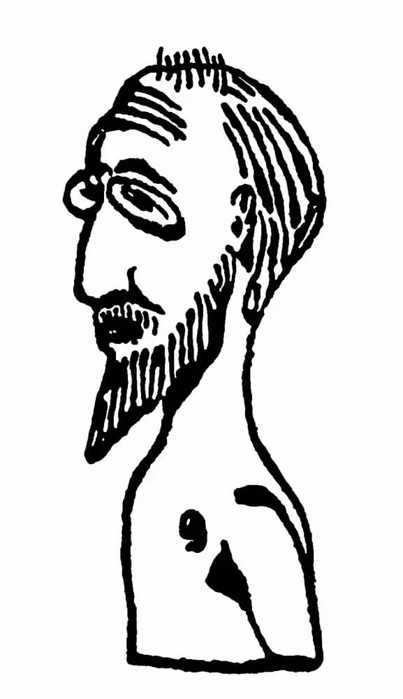 Erik Satie - Erik Satie: autoportret Projet pour Buste Tombe (1913).