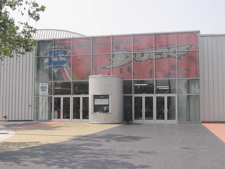 Frank Gehry - Exterior view of Anaheim Ice (formerly Disney Ice), the official practice facility of the Anaheim Ducks of the National Hockey League. Anaheim, CA, USA.