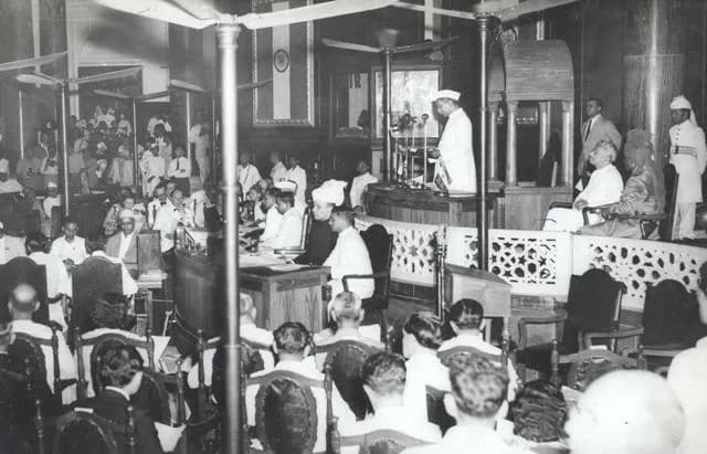Rajendra Prasad - Midnight session of Parliament. Dr. Rajendra Prasad addressing the Assumption of Power