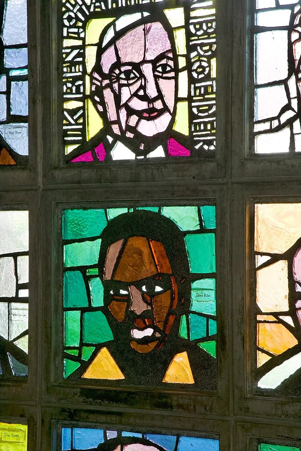 Steve Biko - Modern saints &amp; martyrs: Pope John XXIII and Steve Biko, in the Mother Anna Church in Heerlen (the Netherlands). 2 of 12 modern saints and martyrs.