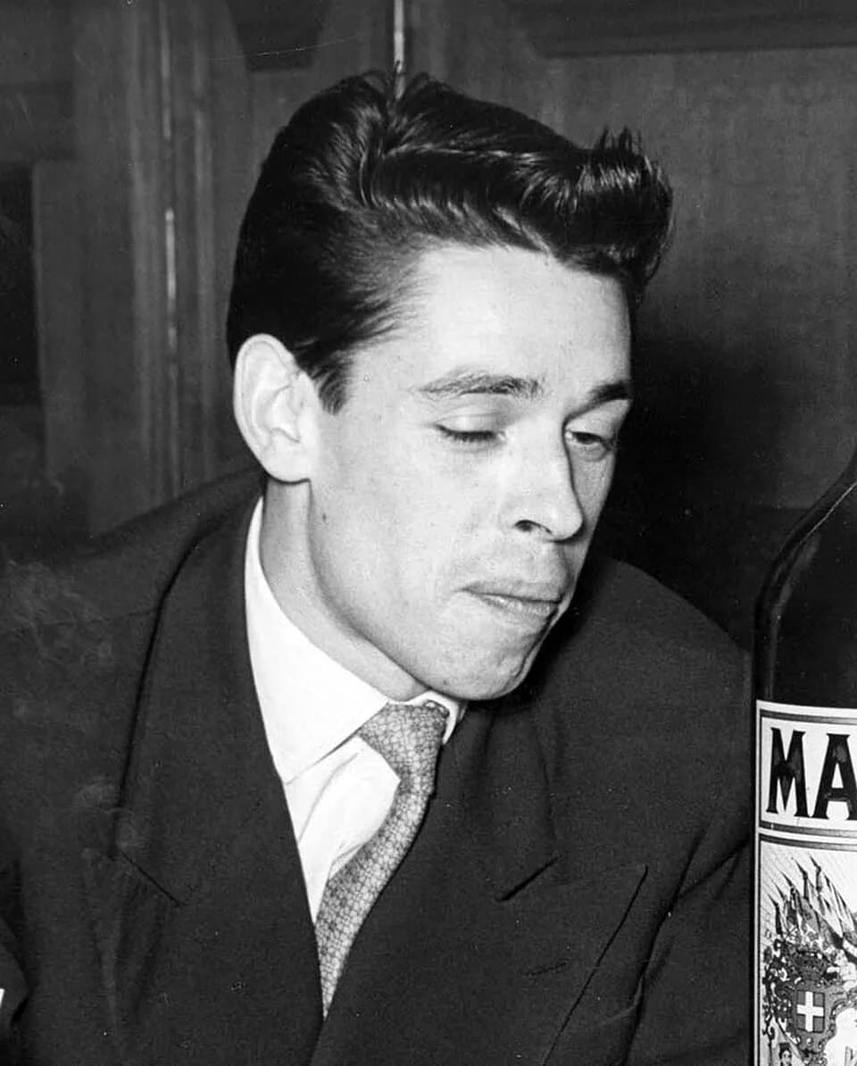 Jacques Brel - Jacques Brel at a pre-programming meeting with Bobbejaan Schoepen in Brussels, Belgium, 8-13 January 1955