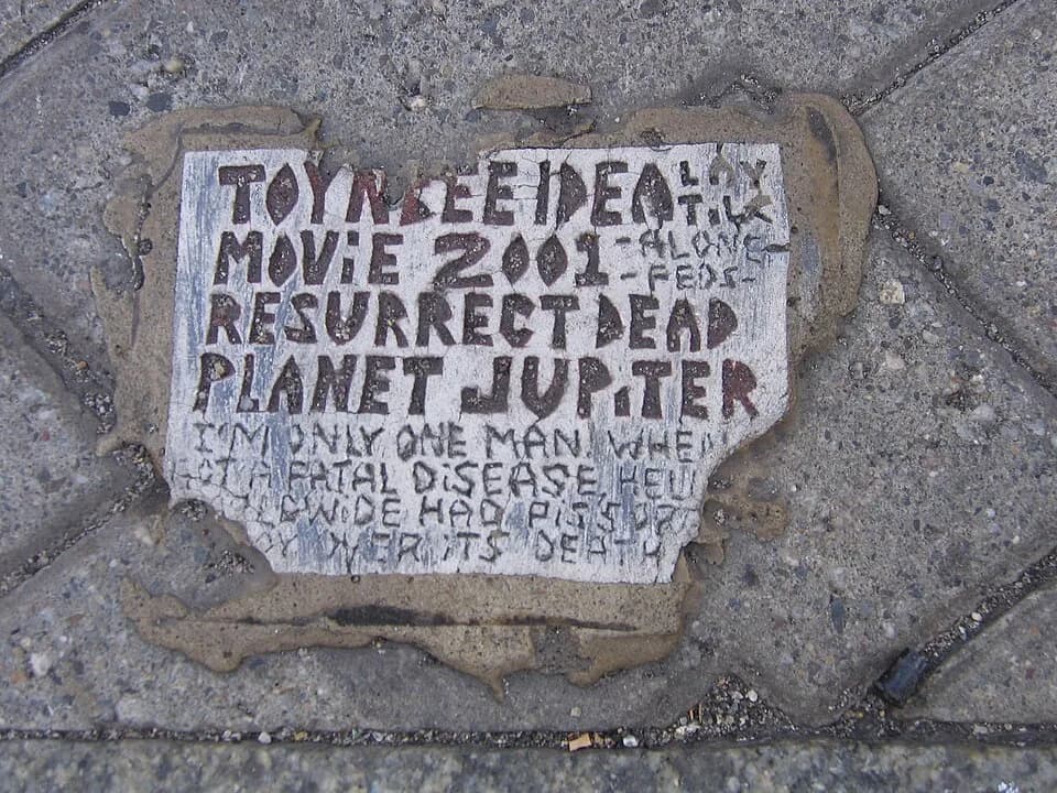 Arnold J. Toynbee - Toynbee tile at the intersection of Broad Street and Chestnut Street in Philadelphia.