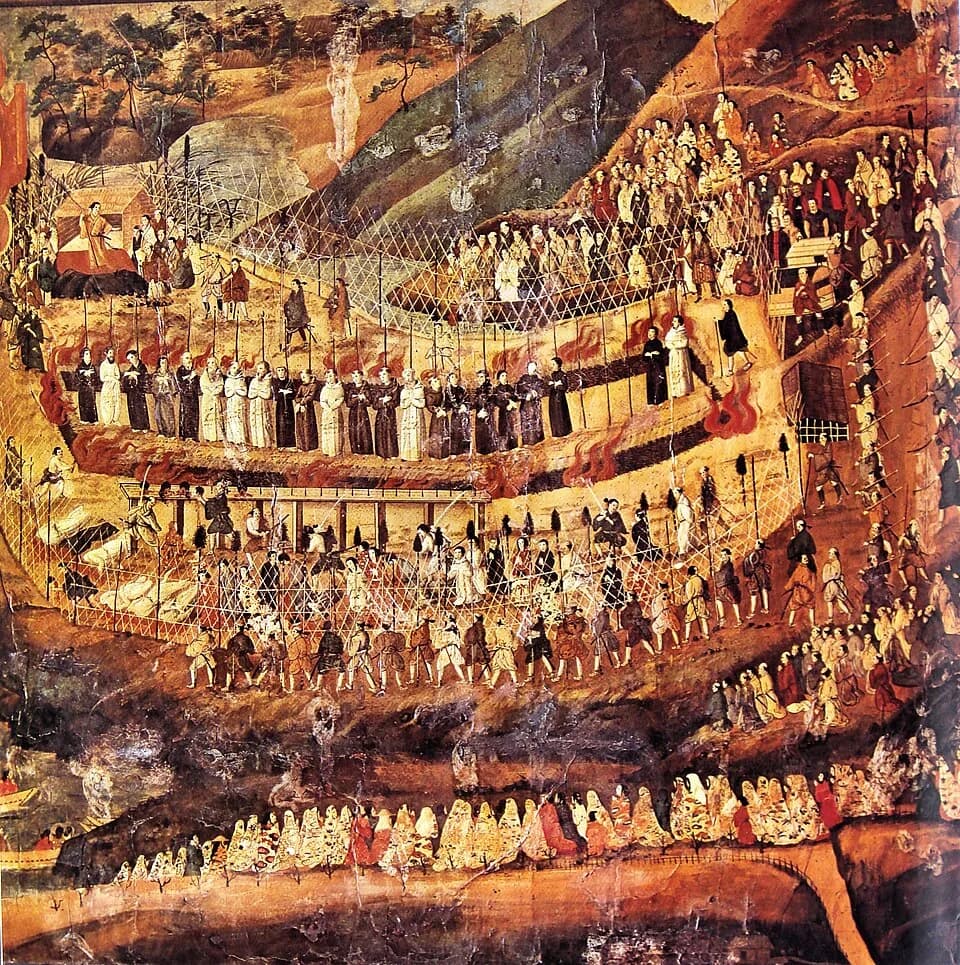 Arnold J. Toynbee - Christian Martyrs Of Nagasaki, is known as "元和大殉教図" in Japan.
