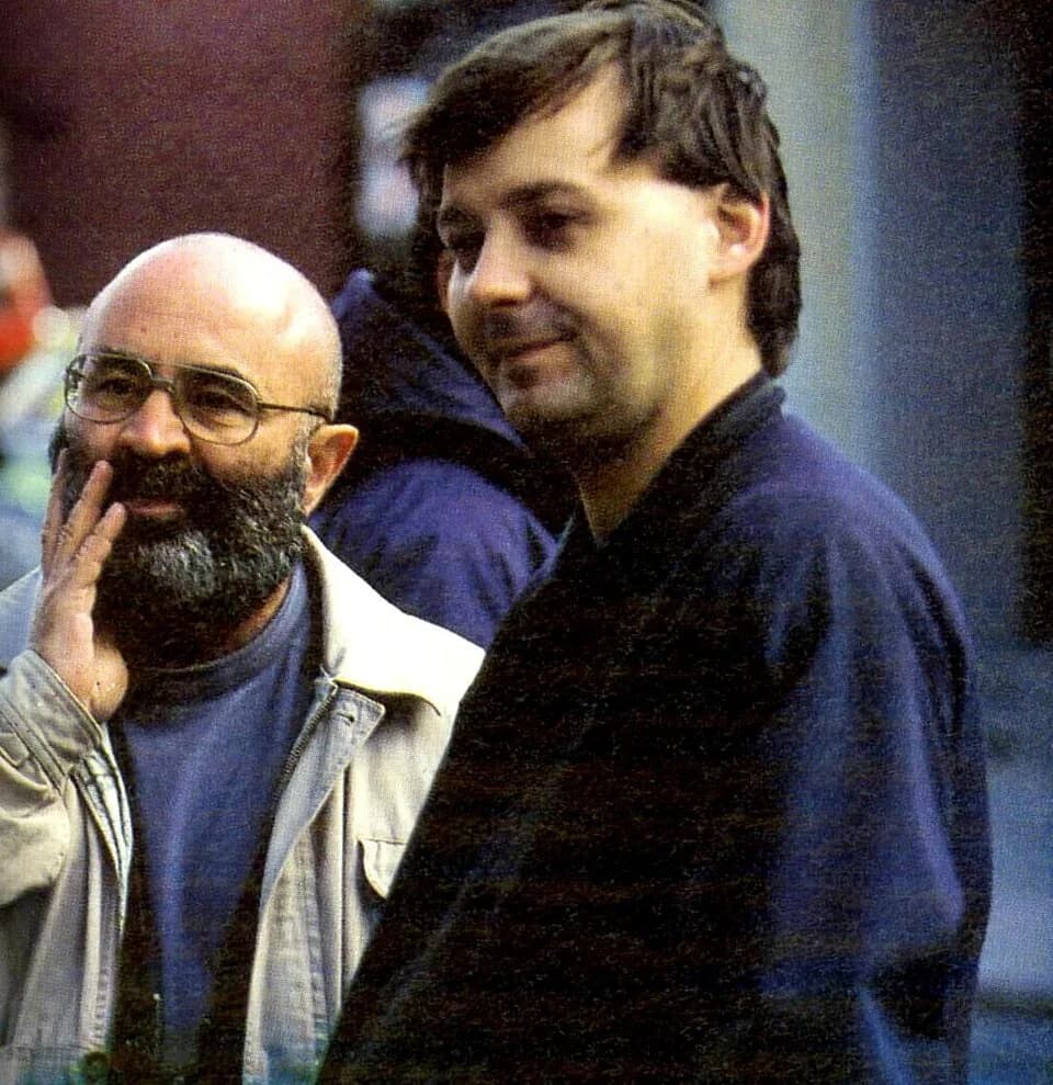 Bob Hoskins - Bob Hoskins and Ashley Sidaway on location in Montreal during the production of Rainbow