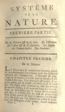 Baron d'Holbach - First page of Systeme de la Nature by Baron d'Holbach