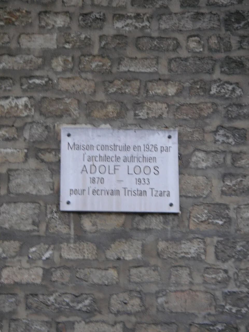 Tristan Tzara - View of the house of Tristan Tzara in Paris, 15 Avenue Junot in Paris 18th arrondisement. Constructed by the Austrian architect Adolf Loos in 1926.