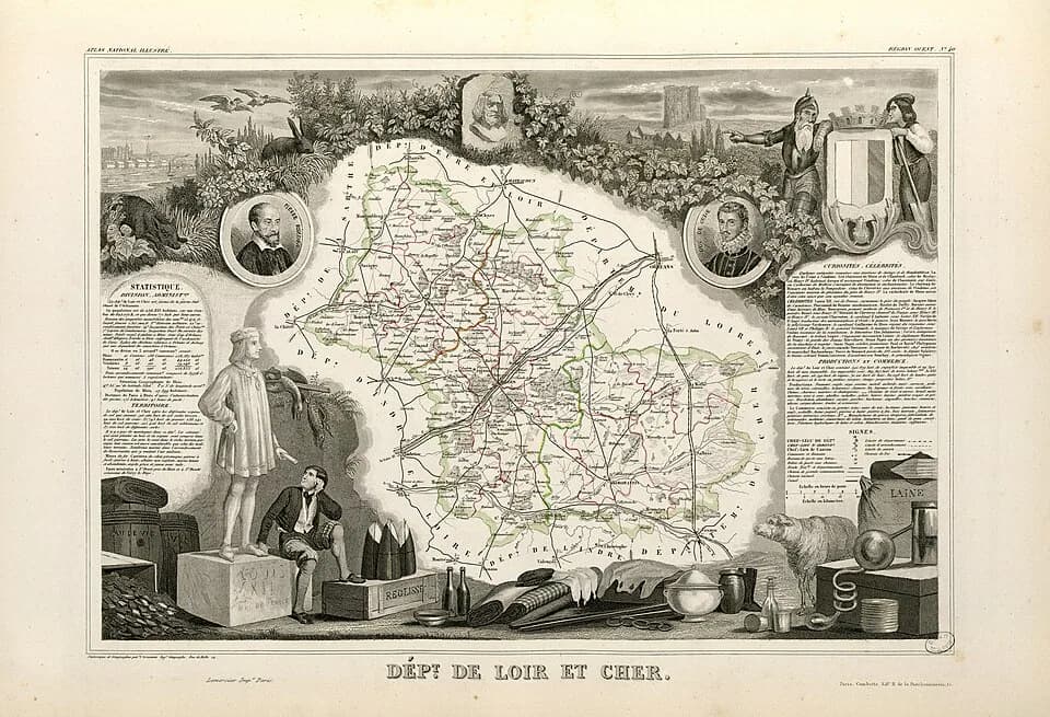 Louis XII of France - Titre complet du recueil : Atlas national illustré des 86 Départements et des Possessions de la France divisé par Arrondissements, Cantons et Communes avec le tracé de toutes les