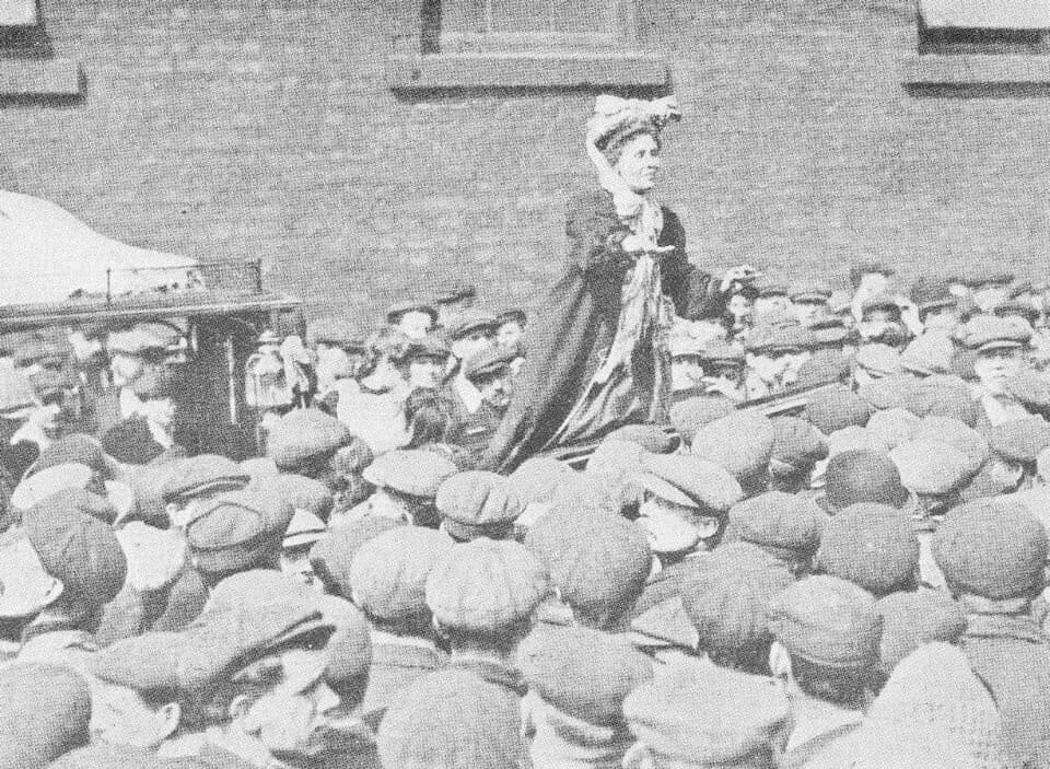 Emmeline Pankhurst - Emmeline Pankhurst speaking to a by-election crowd