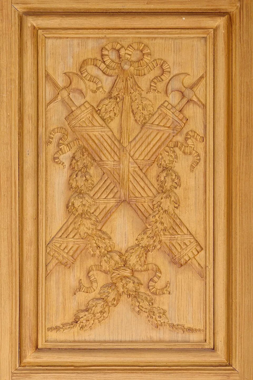 Cardinal Mazarin - Woodwork with the symbols of Cardinal Mazarin, doors of the Reading Room, the Bibliothèque Mazarine, Paris.