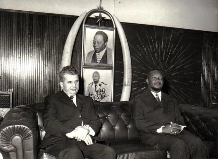 Jean-Bedel Bokassa - Ceausescu visit in Central-African Republic
