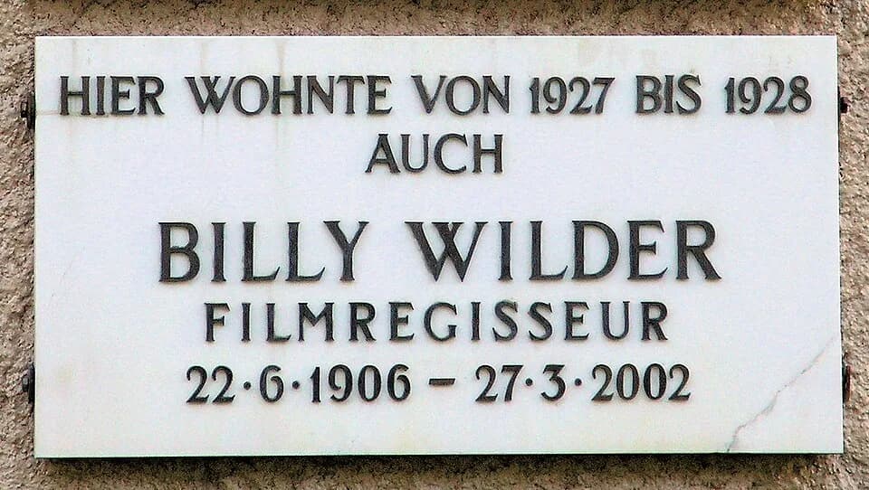 Billy Wilder - Memorial plaque, Billy Wilder, Viktoria-Luise-Platz 11, Berlin-Schöneberg, Germany