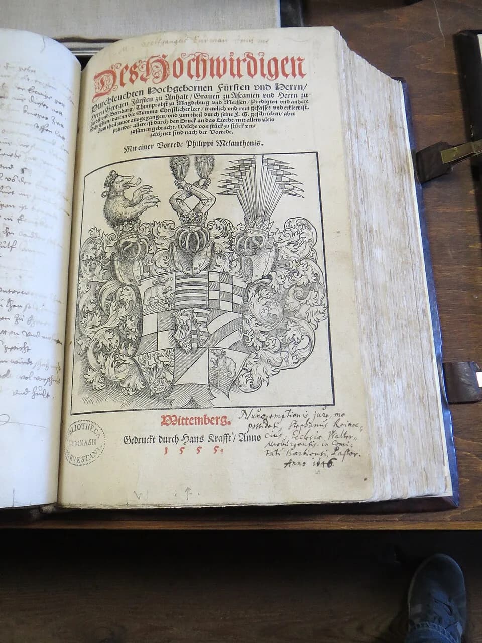 Philipp Melanchthon - Francisceumsbibliothek: Predigten und andere Schriften. Zerbst 1555 by George III, Prince of Anhalt-Dessau