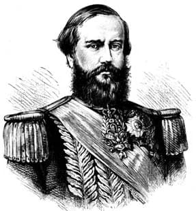 Pedro II of Brazil - engraving of Dom Pedro II of Brazil from a 19th century book
