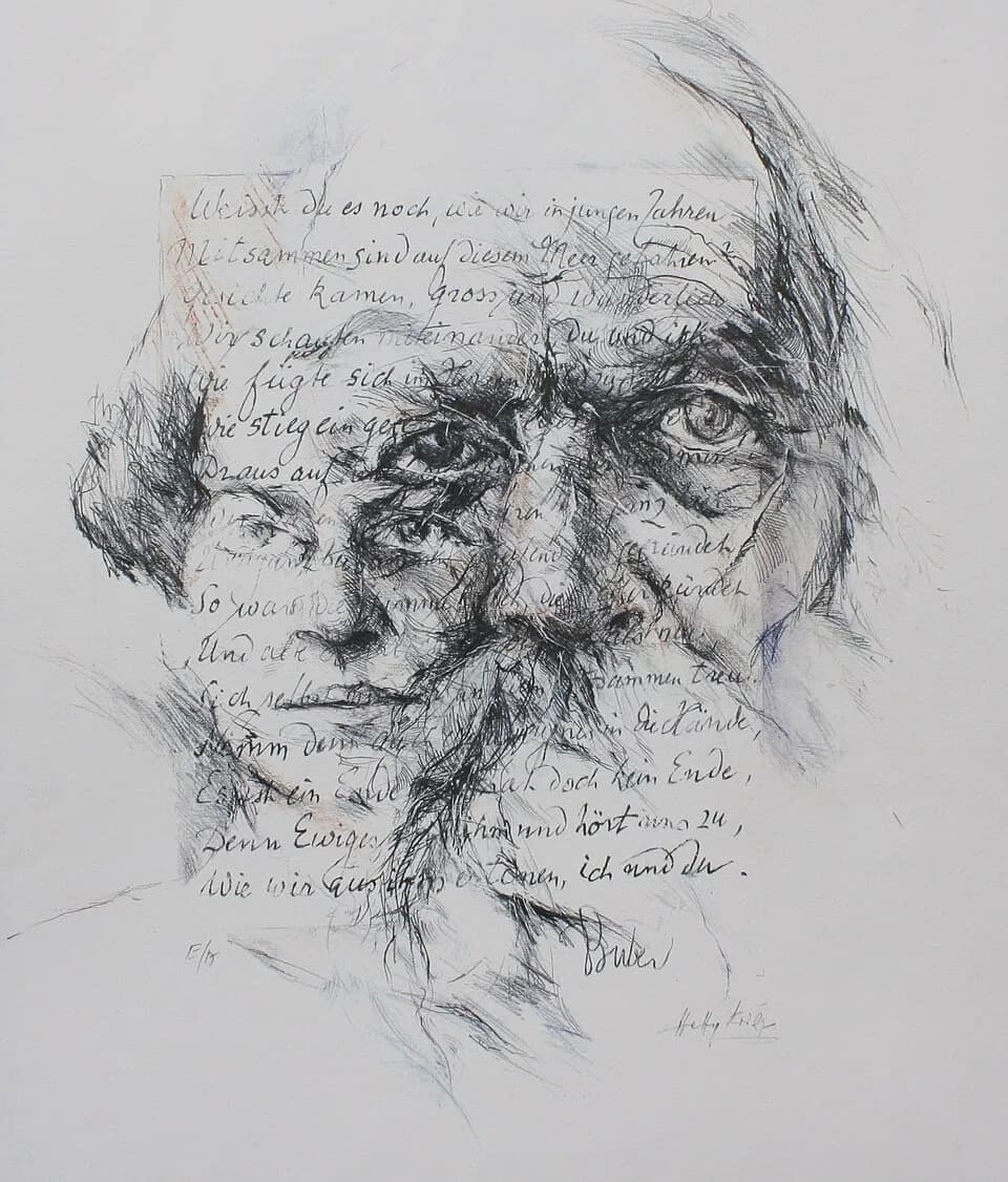 Martin Buber - Hetty Krist, Martin Buber (Farblithographie)