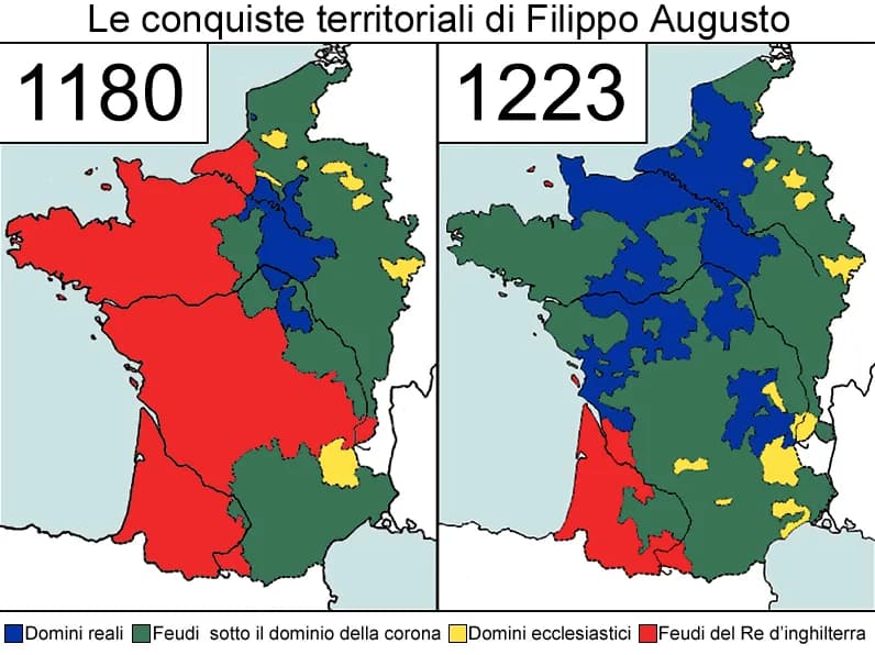 Philip II of France - Conquiste territoriali Filippo Augusto.png