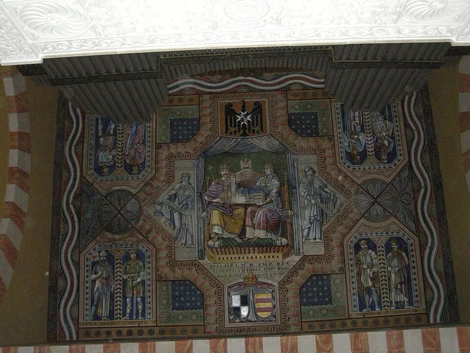 Philip II of France - The Lutheran Ascension Church at Augusta Victoria Foundation, Jerusalem; ceiling with paintings created between 1910-1911 by M. Schmidt following designs by Otto Vittali d. J. (1