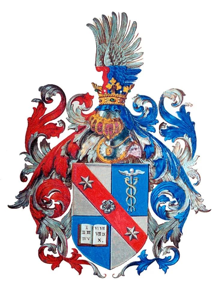 Ludwig von Mises - Crest of Ludwig von Mises Institute. The coat of arms of the Mises family was awarded in 1881 when Ludwig von Mises's great-grandfather Mayer Rachmiel Mises was ennobled by the Empe