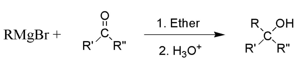 Victor Grignard - Synthesis of an alcohol from an ketone via grignard reagent