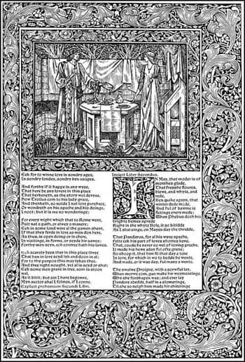 William Morris - Troilus and Criseyde, Illustration from the Kelmscott Chaucer