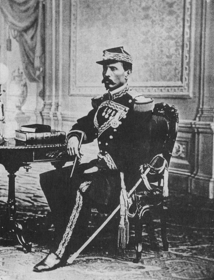 Porfirio Díaz - Porfirio Díaz (1830-1915), full-length portrait, seated, facing front, former president of Mexico.