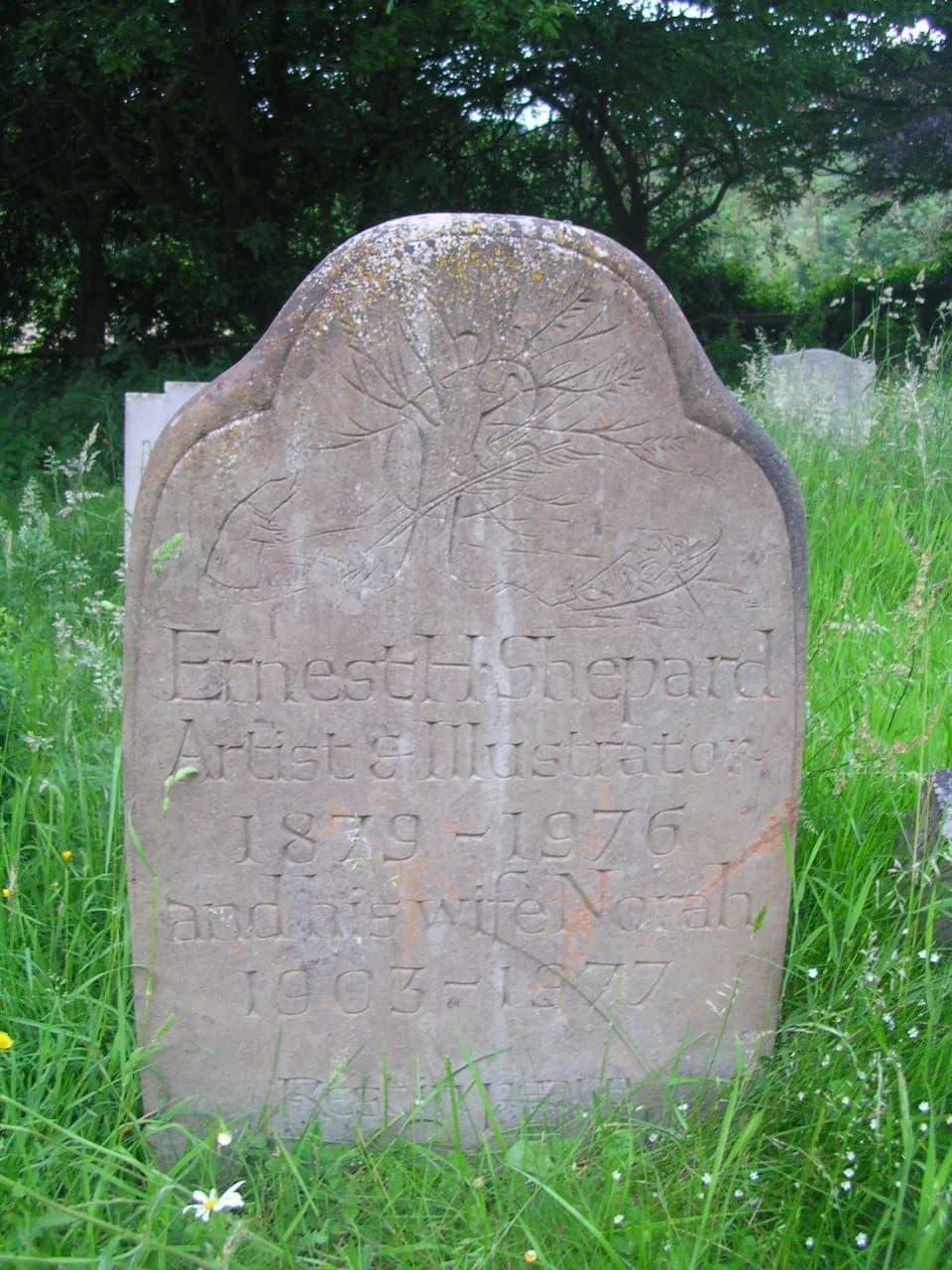 A. A. Milne - E H Shepard's grave at Lodsworth churchyard, West Sussex, England.