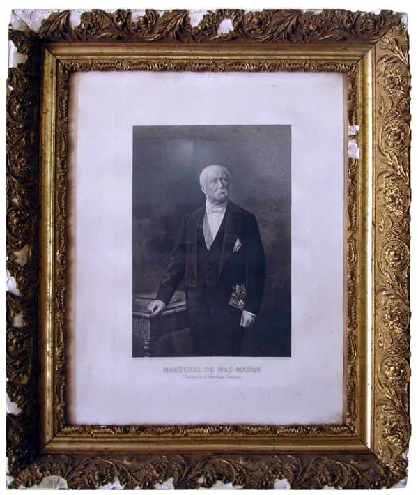Patrice de MacMahon - Cadre original de Mac Mahon (Galerie des Présidents à la mairie de Touët-sur-Var)