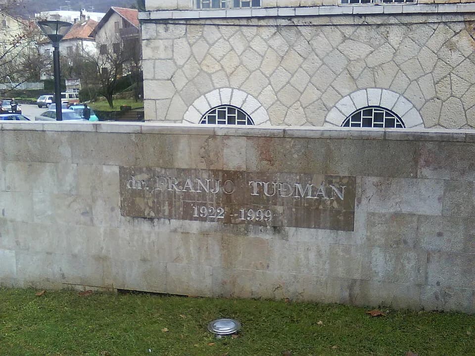 Franjo Tuđman - Plaque in a tribute of Franjo Tuđman in Široki brijeg downtown