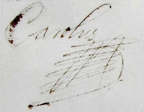 Charles VI, Holy Roman Emperor - Unterschrift Karl VI. im lateinischen Adelsbrief für André Falquet von 1725
