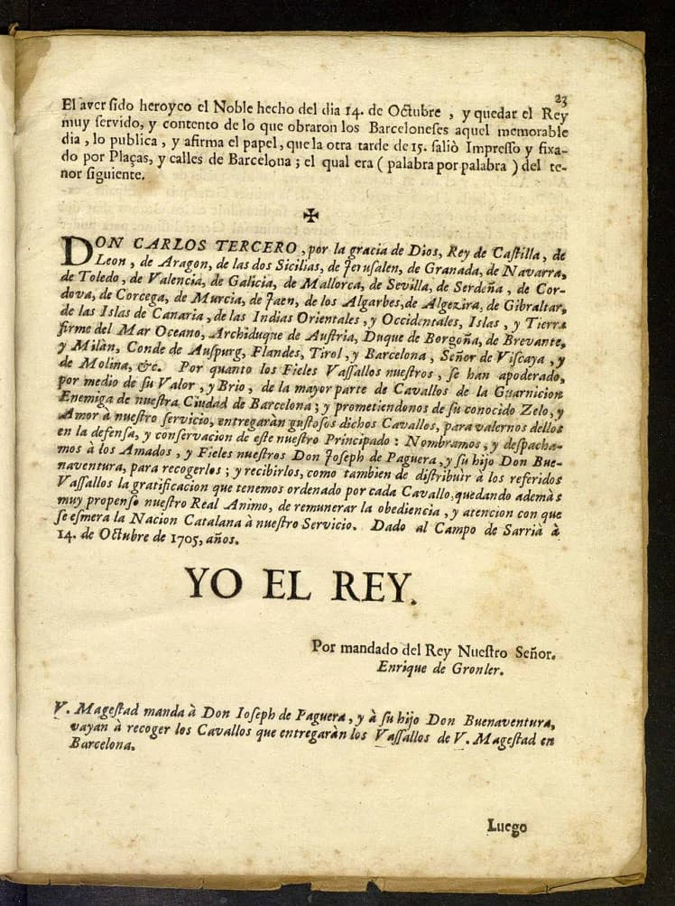 Charles VI, Holy Roman Emperor - Caiguda de Barcelona, 1705