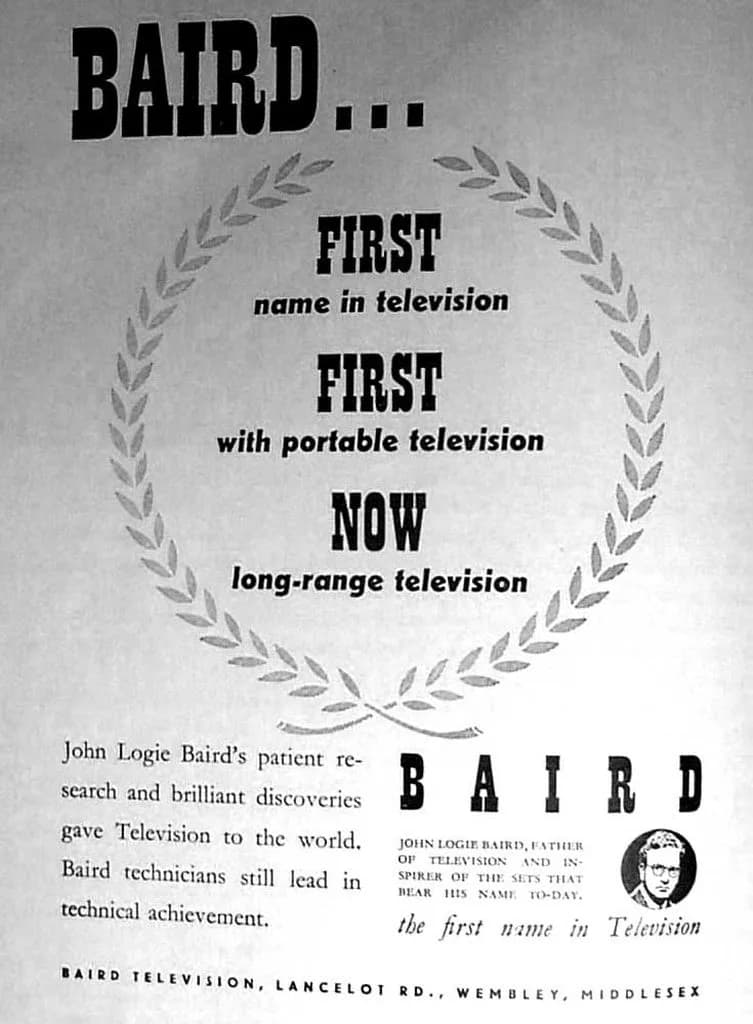 John Logie Baird - Baird Televisions Advert