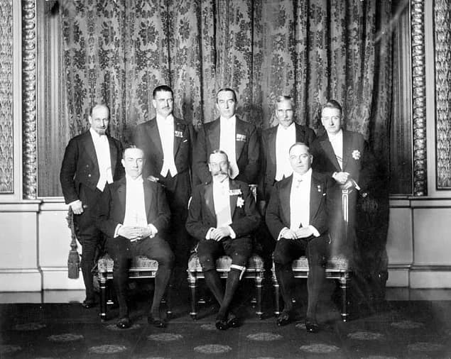Stanley Baldwin - George V and his Prime Ministers at the 1926 Imperial Conference. The conference was the seventh Imperial Conference held amongst the Prime Ministers of the dominions of the British