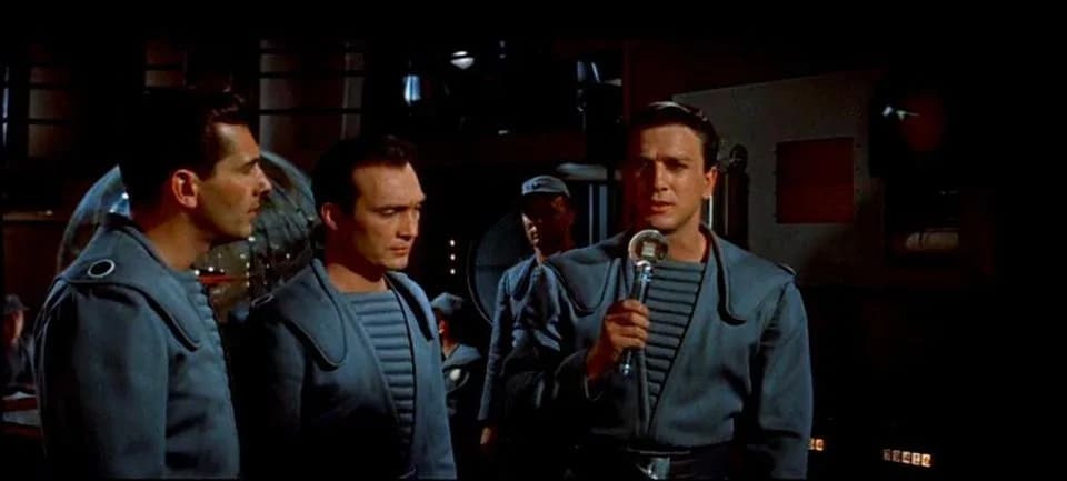 Leslie Nielsen - Screenshot of Leslie Nielsen from the trailer for the film Forbidden Planet.