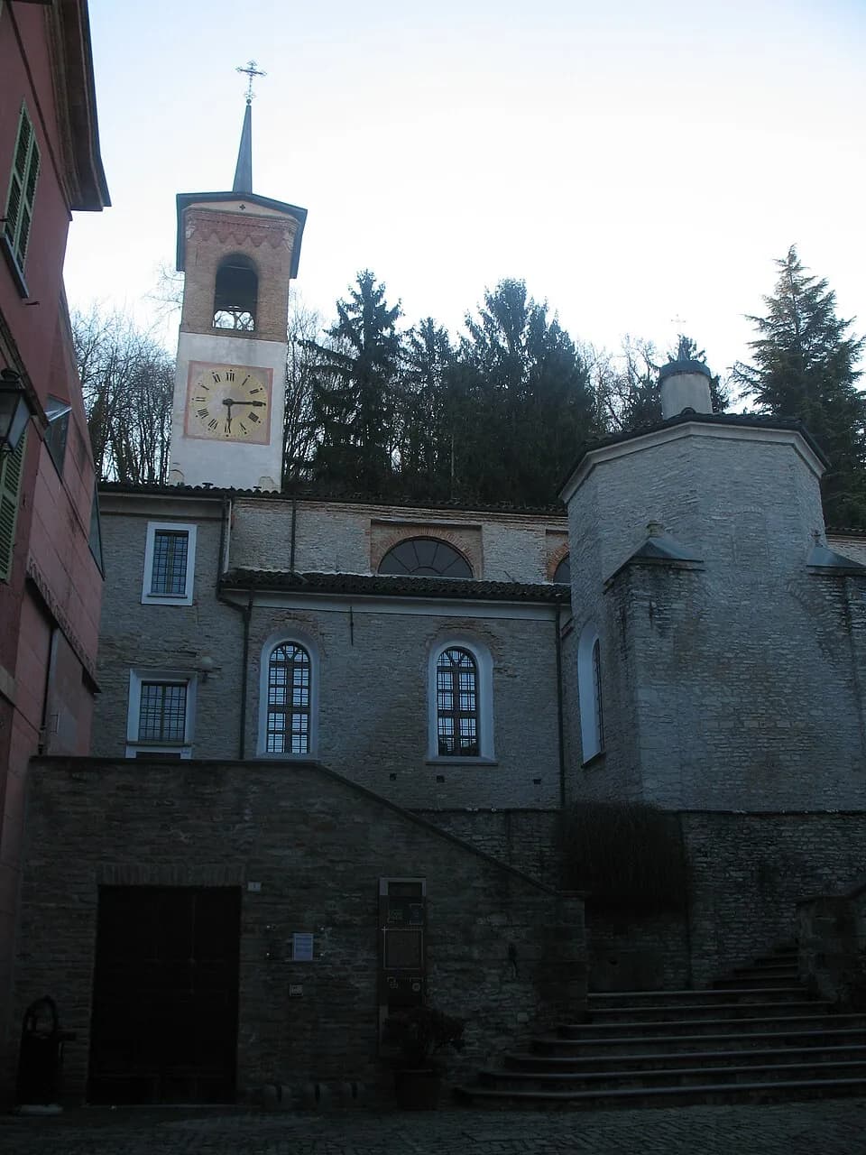 Cesare Pavese - Centro Studi Cesare Pavese (Center for Studies on Cesare Pavese) and church of Saints Giacomo and Cristoforo in Santo Stefano Belbo, Piedmont, Italy.