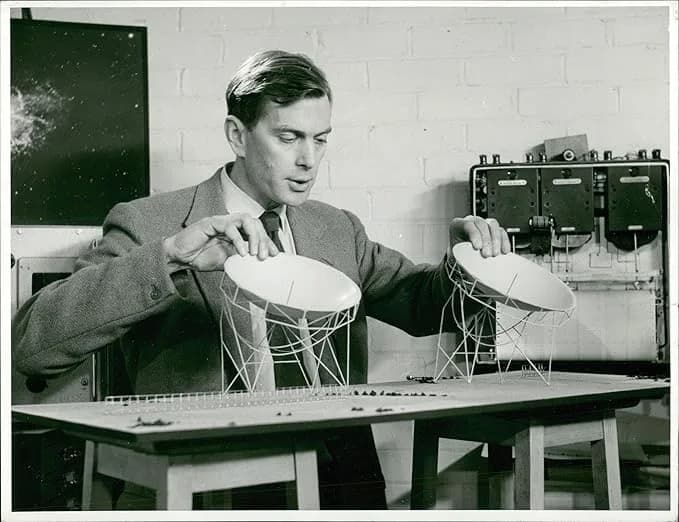 Martin Ryle - Martin Ryle with a telescope model