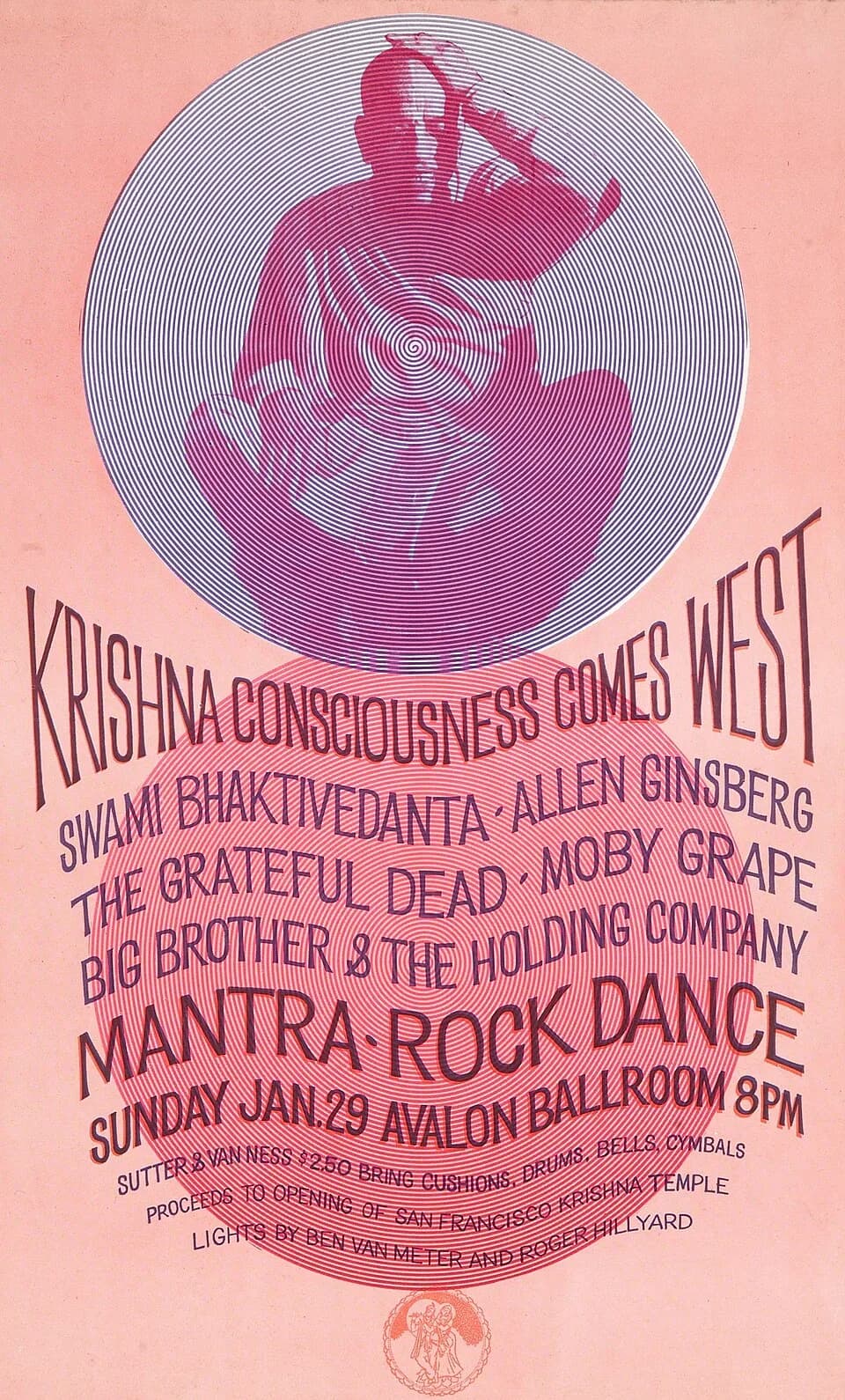 A. C. Bhaktivedanta Swami Prabhupada - Promotional poster for Mantra-Rock Dance musical event