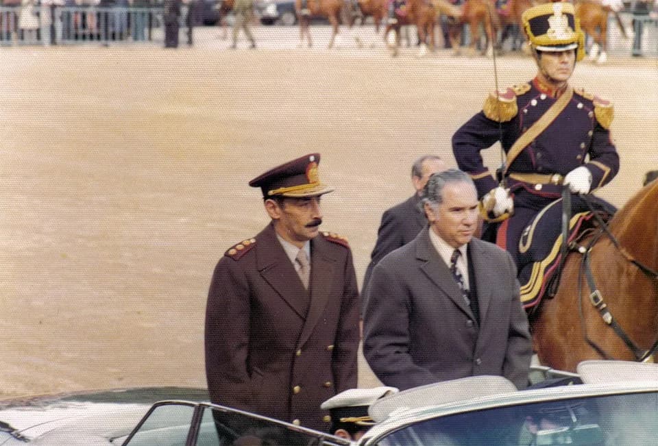 Jorge Rafael Videla - Argentine dictator Jorge Rafael Videla at the opening of 1976's "Exposición Rural" in Palermo, Buenos Aires

El dictador argentino Jorge Rafael Videla en la inauguración de la Ex